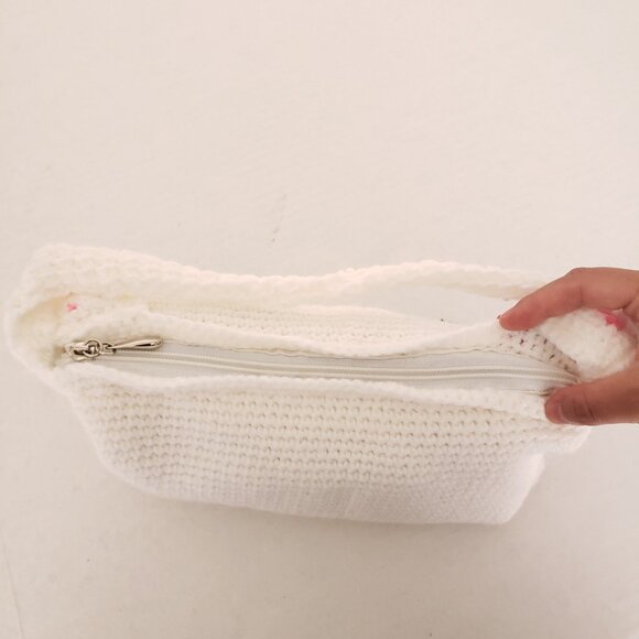 Handmade Hello Kitty White Crochet Hand Shoulder Bag - Picture 5 of 10